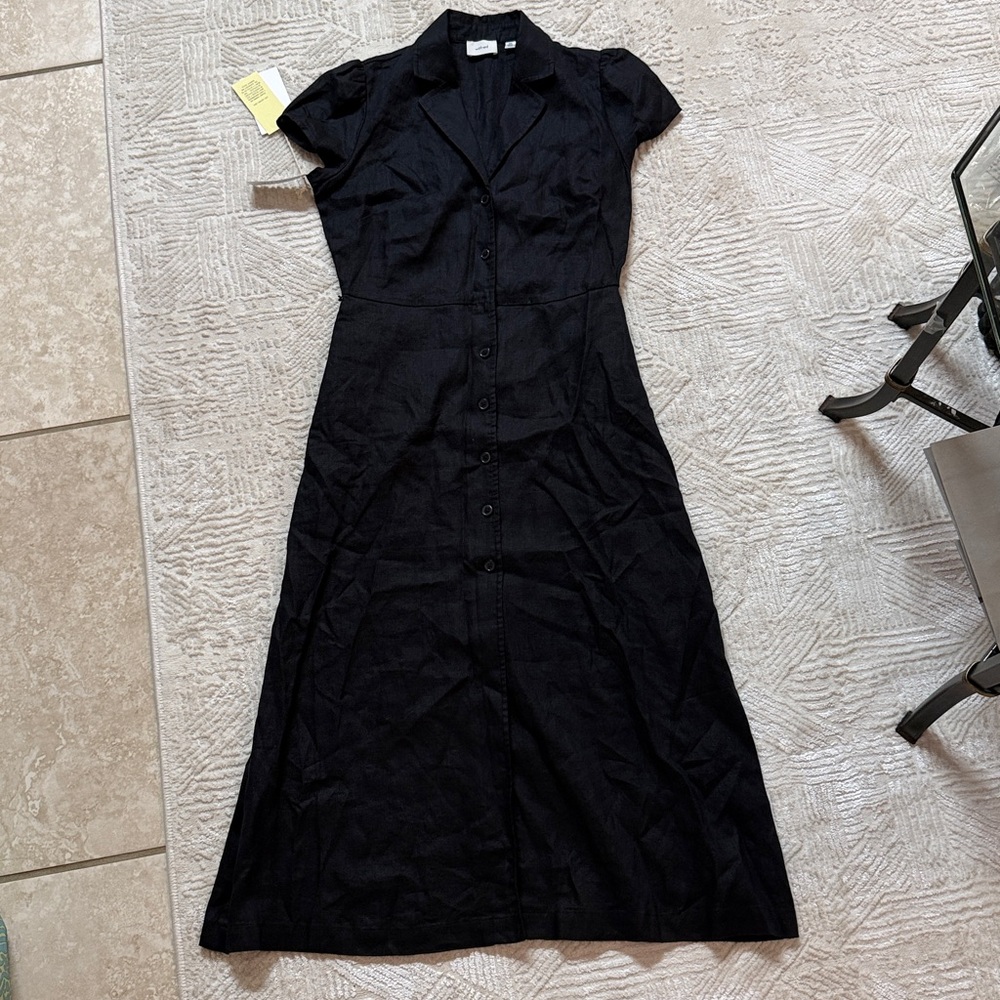 Aritzia Black Button-Up Dress